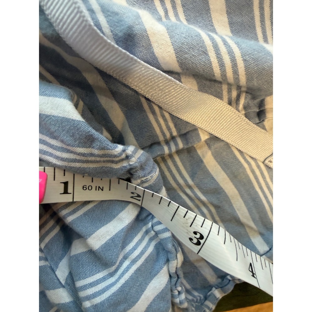 Old Navy Womens XL Blue White Striped Cotton Pajama Shorts Elastic Drawstring - Picture 6 of 8